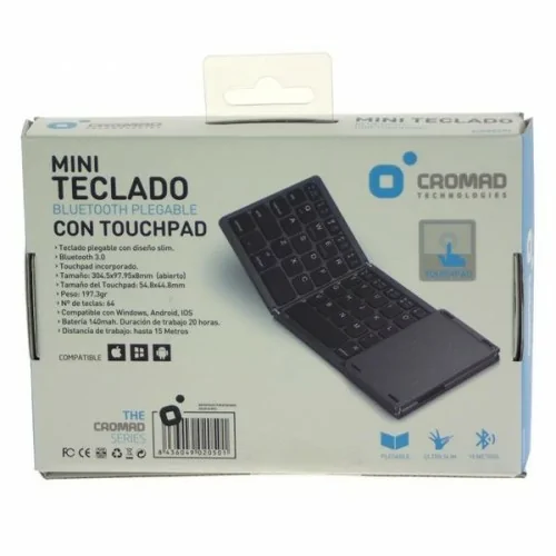 Mini Teclado Cromad Bluetooth con Touchpad Plegable