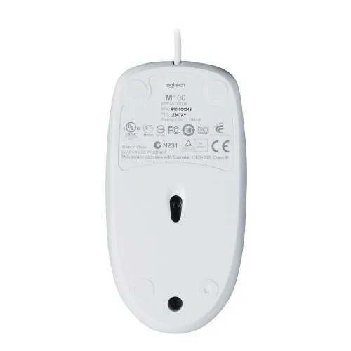 Logitech Mouse M100 ratón Ambidextro USB tipo A Óptico 1000 DPI