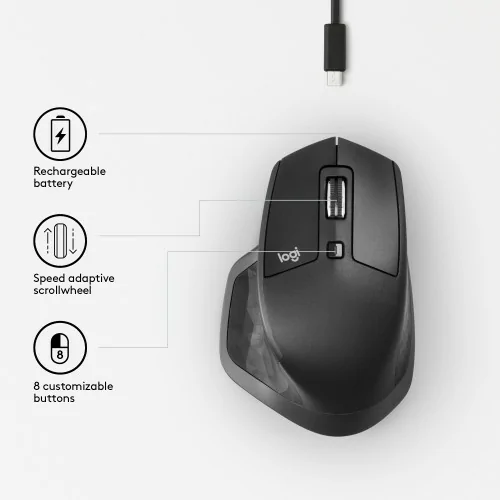 Logitech MX Master 2S Wireless Mouse ratón mano derecha RF