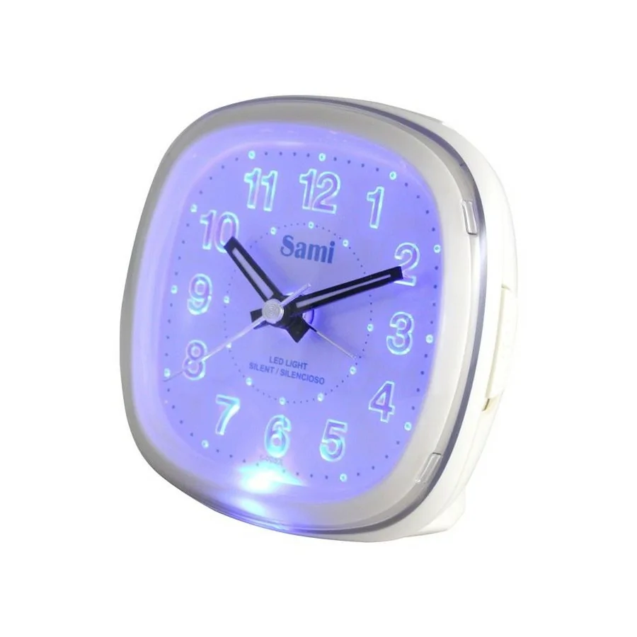 Despertador Sami S-9974l Silencioso Med Luz Azul