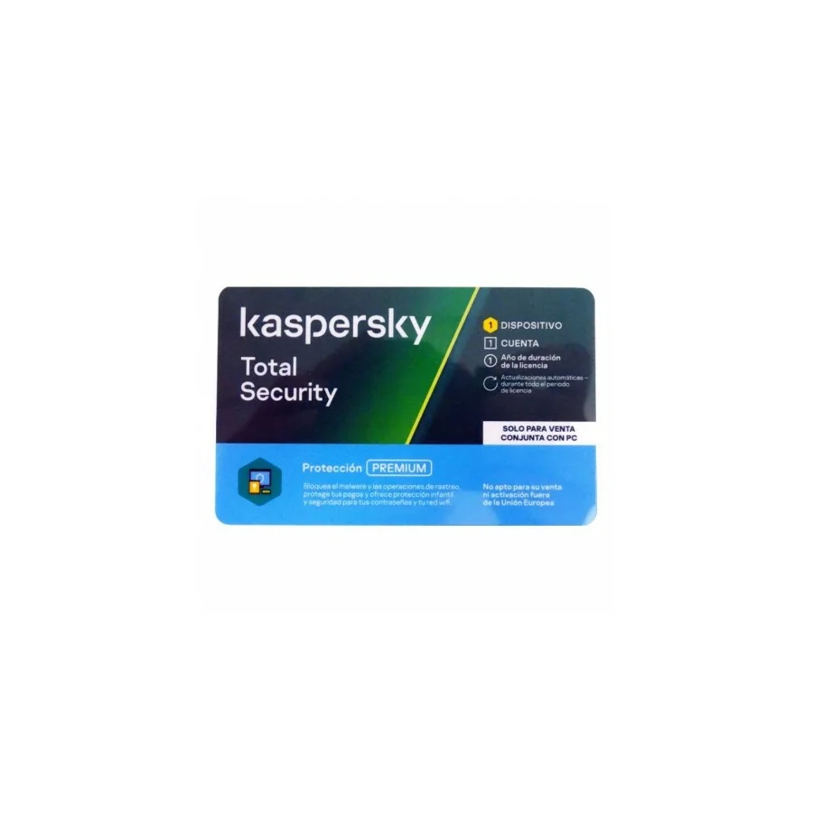 Antivirus Kaspersky Total Security 1 Dispositivo, Tarjeta