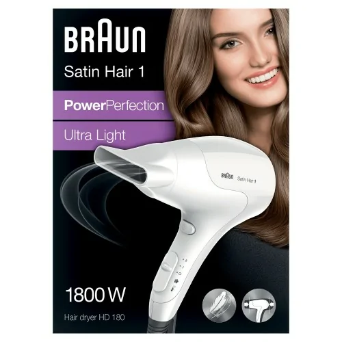 Braun Satin Hair 1 PowerPerfection HD180 1800 W Blanco