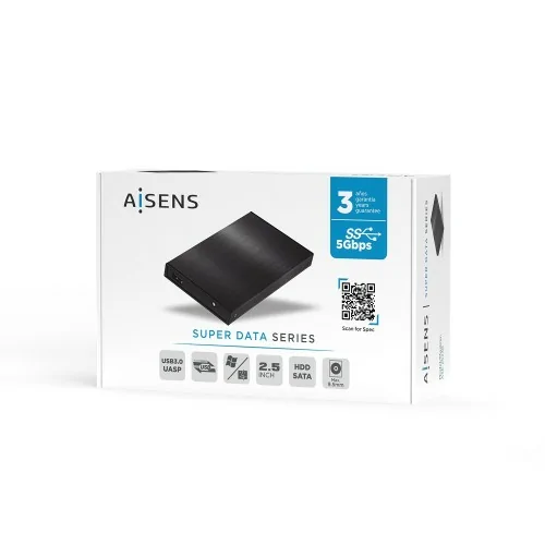 AISENS Caja Externa 2,5″ ASE-2523B 9.5MM SATA a USB 3.0/USB3.1