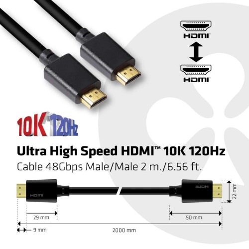 CLUB3D Ultra High Speed HDMI 4K120Hz, 8K60Hz Certified Cable