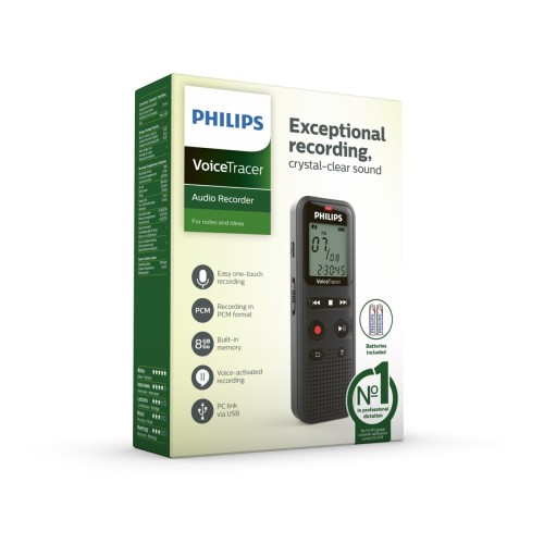 Philips VoiceTracer 8 kHz Negro