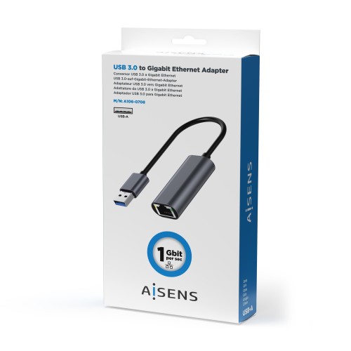 AISENS Conversor USB 3.0 A Ethernet Gigabit 10/100/1000 Mbps