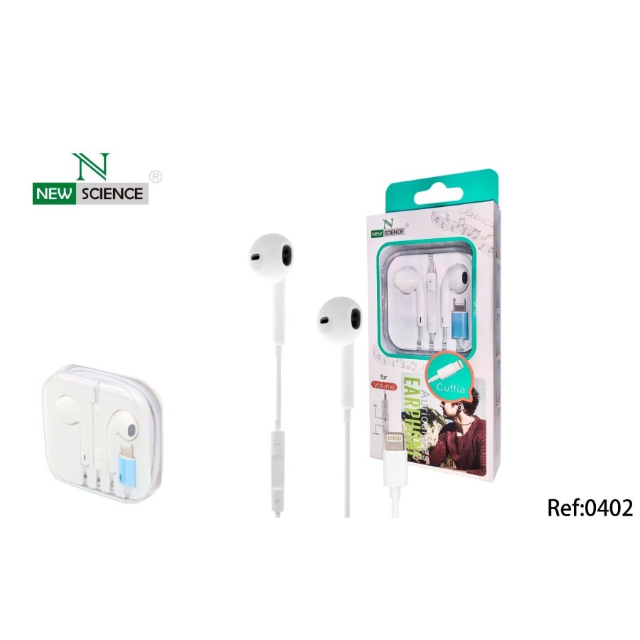 AURICULARES NEW SCIENCE /BT/LIGHTNING/BLANCO