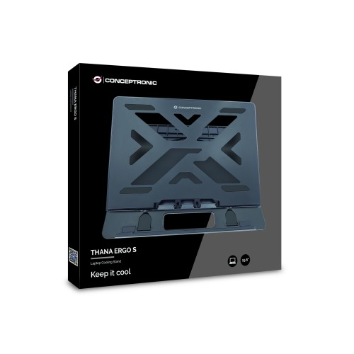 Conceptronic ERGO Laptop Cooling Stand Soporte para ordenador portátil Negro 39,6 cm (15.6")