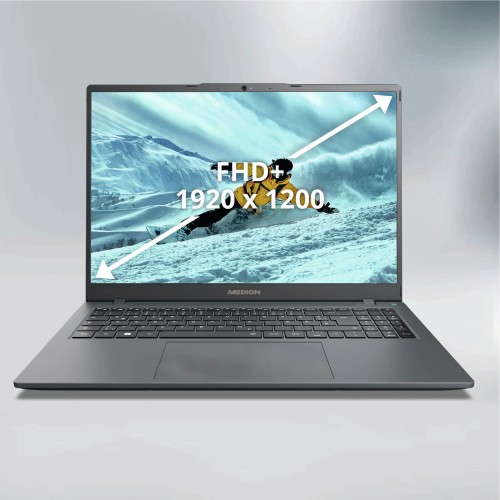 MEDION AKOYA E16433 Intel® Core™ i7 i7-1255U Portátil 40,6 cm (16") Full HD+ 16 GB LPDDR5-SDRAM 1 TB SSD Windows 11 Home Gris