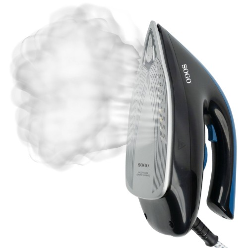 Sogo PLA-SS-6400 plancha Plancha vapor-seco Suela de cerámica 2400 W Negro, Azul