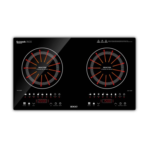 Sogo COC-SS-10247 hobs Negro Encimera 66 cm Con placa de inducción 2 zona(s)