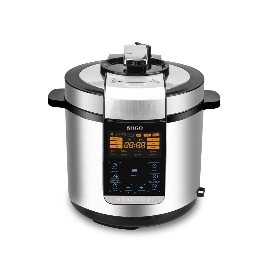Sogo OLL-SS-10610 olla a presión 6 L Negro, Acero inoxidable 1000 W