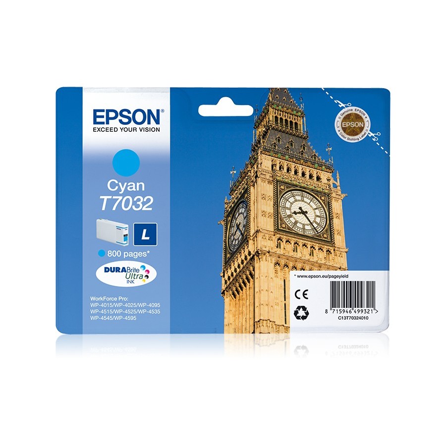 Epson Big Ben Cartucho T70324010 cian L