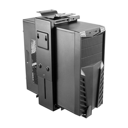 AISENS Soporte Giratorio Antirrobo y Altura Personalizable para CPU para Montaje por Debajo de Escritorio o a La Pared