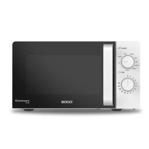 Sogo HOR-SS-846 microondas Negro, Blanco Microondas con grill Encimera 20 L 700 W