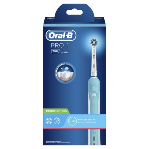 Oral-B PRO 700 CrossAction Adulto Cepillo dental oscilante Azul, Blanco