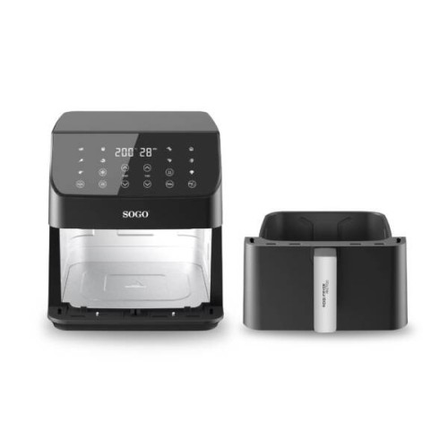 Sogo PRO1700 Sencillo 6 L Independiente Freidora de aire caliente Negro, Plata