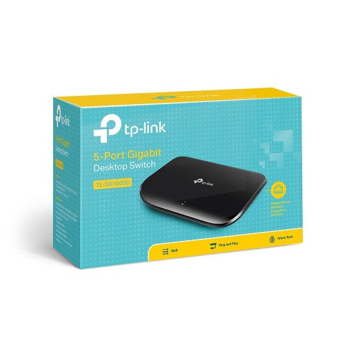TP-Link TL-SG1005D switch No administrado Gigabit Ethernet (10 100 1000) Negro TP-Link TL-SG1005D switch No administrado Gigabit Ethernet (10 100 1000) Negro