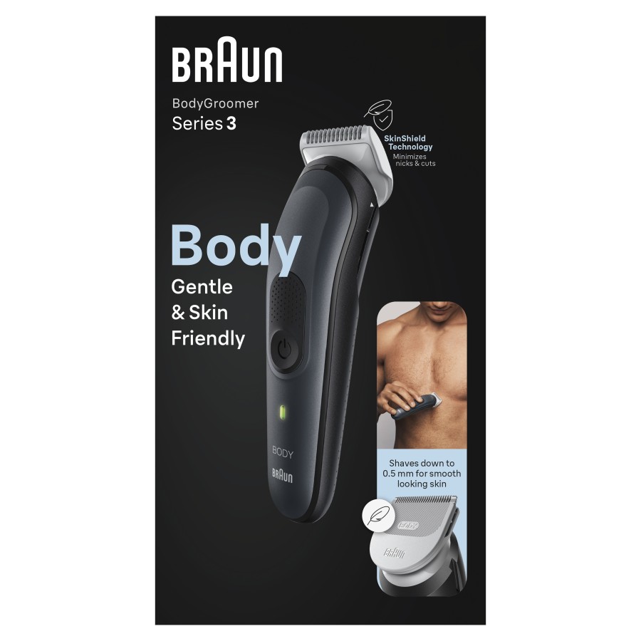 Braun BodyGroomer 3 BG3340 Negro, Gris Braun BodyGroomer 3 BG3340 Negro, Gris