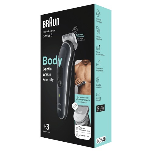 Braun BodyGroomer BG5340 Negro, Plata Braun BodyGroomer BG5340 Negro, Plata