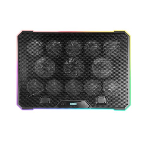 Mars Gaming MNBC13, Base Refrigeradora y Stand para Portátiles Hasta 17”, Iluminación ARGB 10 Modos, 13x Ventiladores con LED