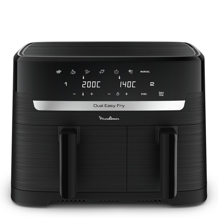 Moulinex Dual Easy Fry EZ901N Doble 8,3 L Independiente 2450 W Freidora de aire caliente Negro